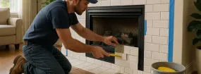 Repairing Cracked Fireplace Tiles German Mills, Thornhill